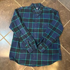 Lands End Men’s Traditional Fit Flannel Rugged Work Shirt. Size XLT.